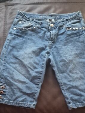 Apollo Jeans Women's Blue Cropped Denim with Stud Accents